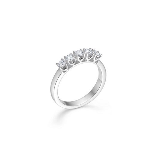 Luksuriøs Mads Z Crown alliancering i 14 kt hvidguld med 0,20–0,45 ct diamanter