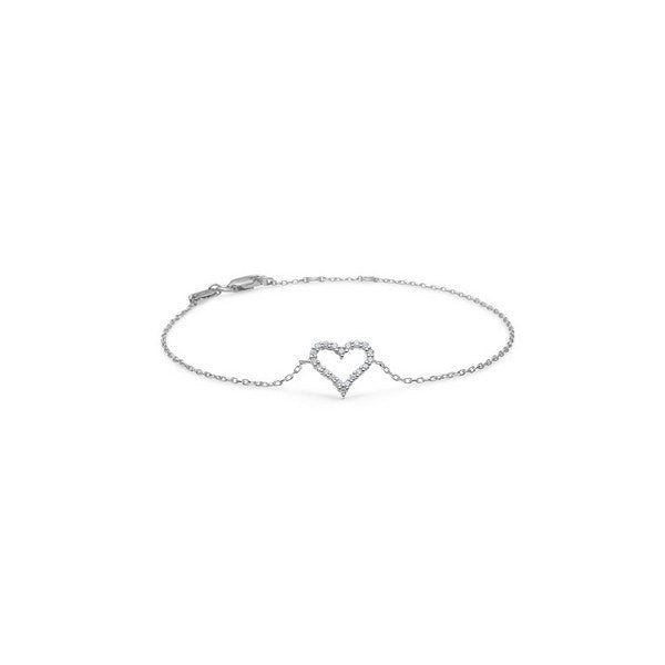 Tender Heart armbånd i 14 kt hvidguld med 0,12 ct diamanter – Mads Z