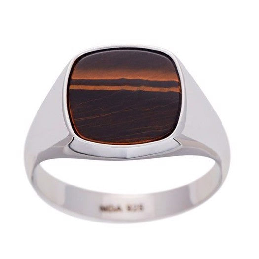 Son of Noa signetring i sølv med gul tigerøje