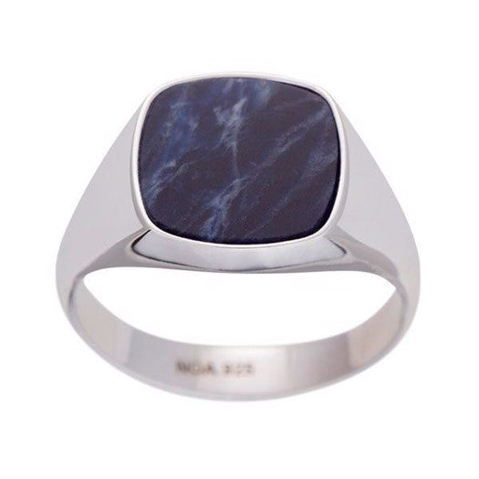 Son of Noa signetring i sølv med blå sodalit