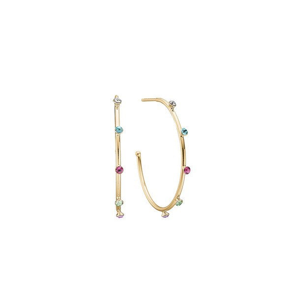 Colorful World creoler i forgyldt sølv med farvede zirkoner fra Aagaard