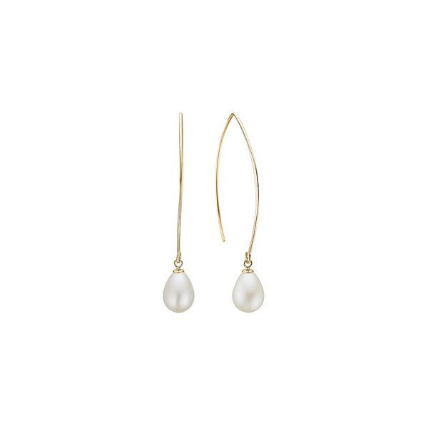 Aagaard ørekroge i forgyldt sølv med ferskvandsperle