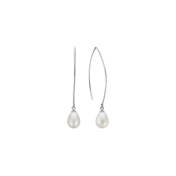 Aagaard øreringe i 925 sterlingsølv med ægte hvide ferskvandsperler, delikat og elegant design.