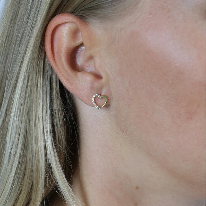 Aagaard hjerteøreringe i 8 kt guld med zirkonia