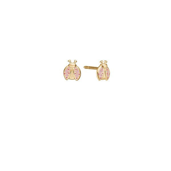 Mariehøne børneørestikker i forgyldt sølv fra Kranz & Ziegler