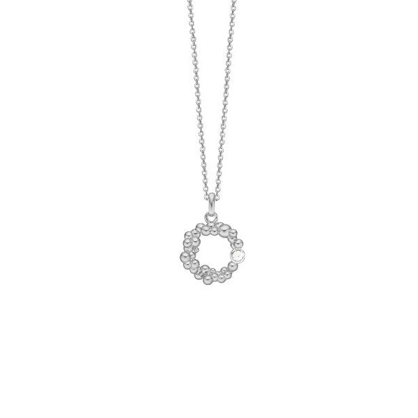 Aagaard halskæde i sølv med tankeboblev vedhæng og zirkon 45 cm