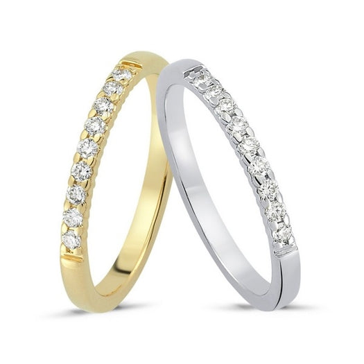 Smuk Nuran alliancering i 14 kt hvidguld med 0,15 ct diamanter