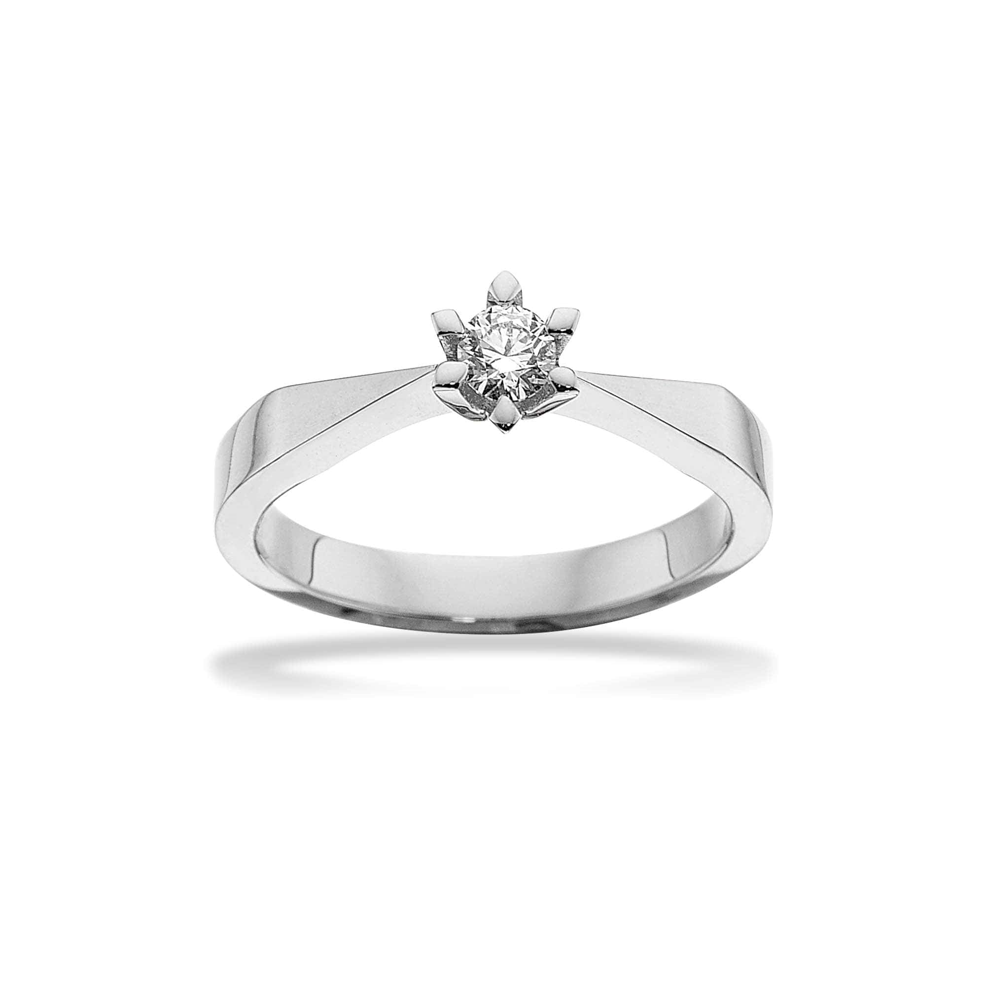 Victoria diamantring fra Scrouples i 14 karat hvidguld med rund TW/SI diamant 0,05-0,50 ct.