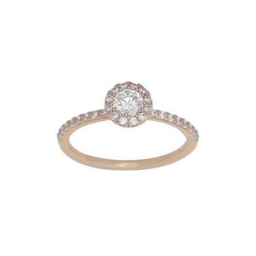 Siersbøl ring i 8 karat guld med zirkonia