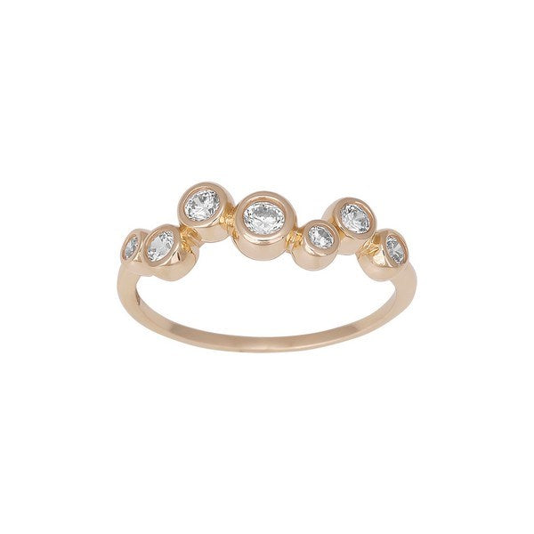 Siersbøl ring i 8 karat guld med zirkoner