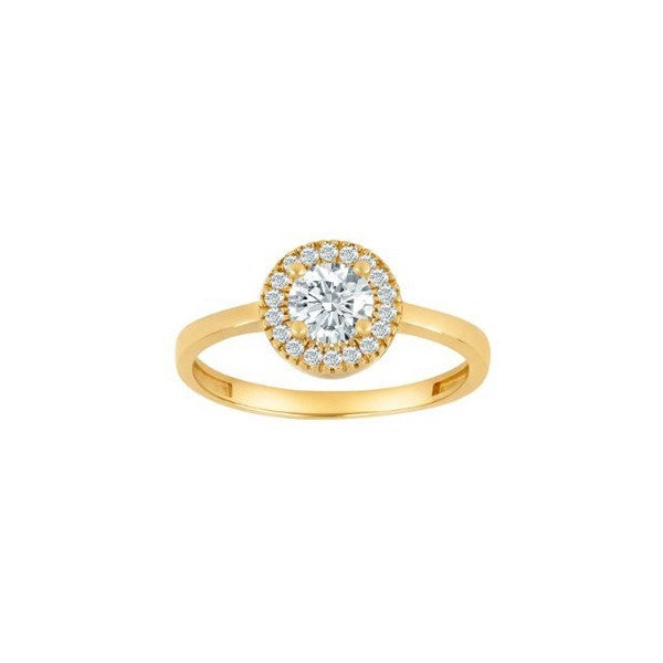 Siersbøl rosetring i 8 karat guld med zirkonia