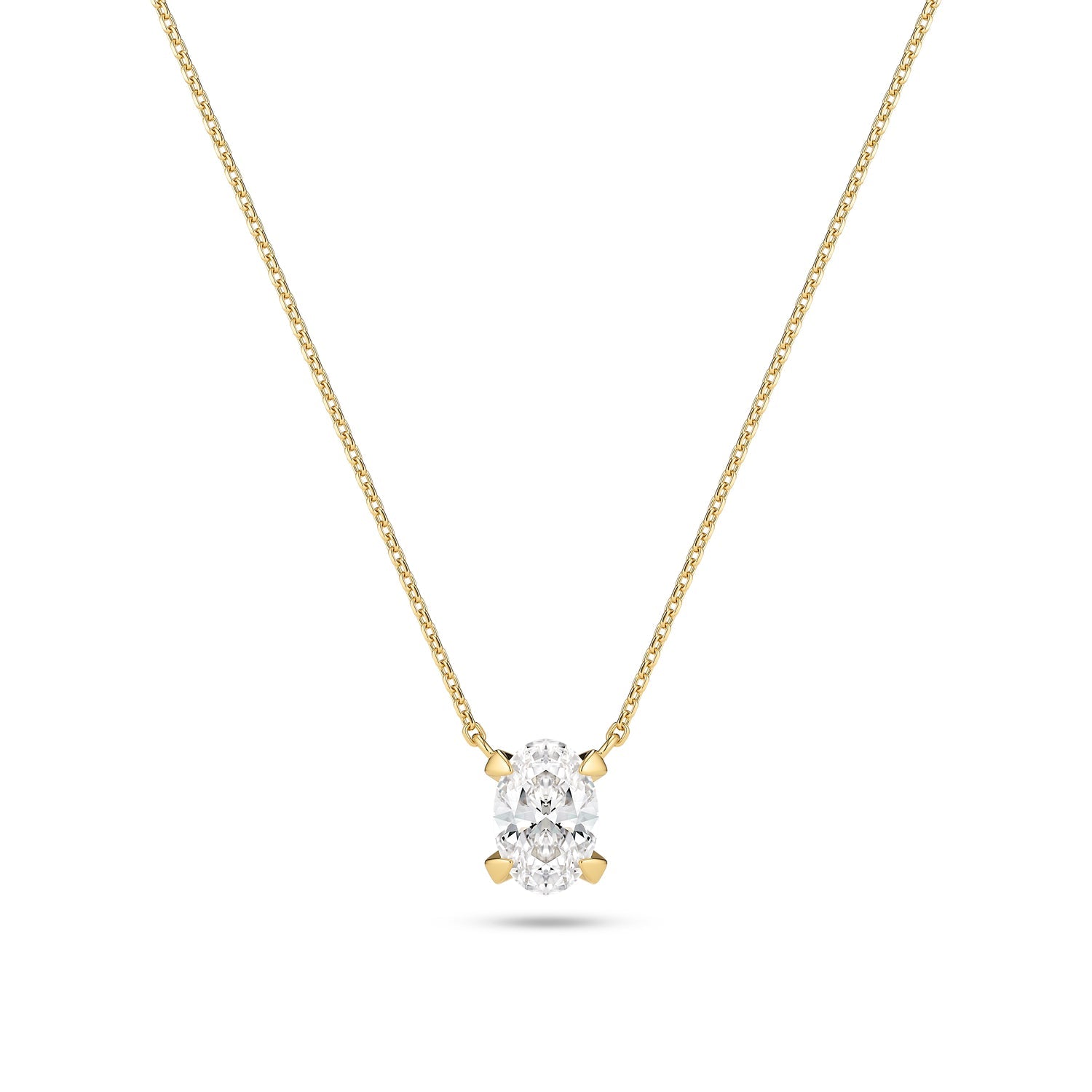 Grace ovale solitaire diamant halskæde i 14 karat guld med 0,75 ct lab-grown diamant fra Sif Jakobs Jewellery.