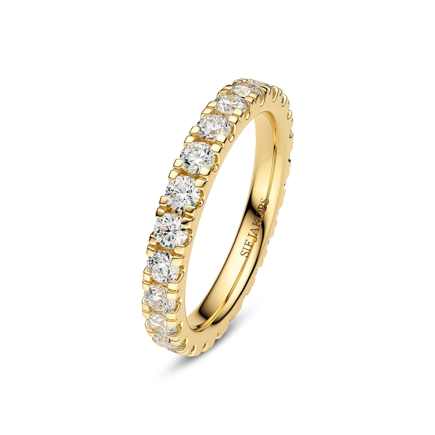 Alba eternity diamantring i 14 karat guld med lab-grown diamanter fra Sif Jakobs Jewellery.