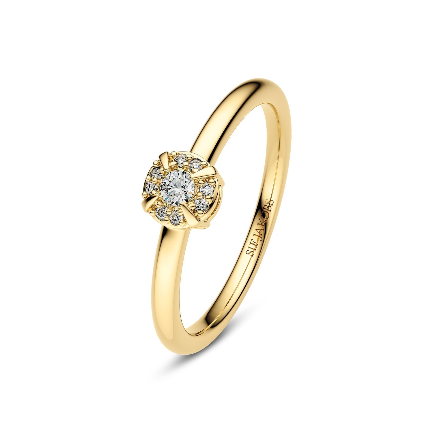 Sif Jakobs Rome diamantring i 14 karat guld med 0,09 ct lab-grown diamanter fra Diamond kollektionen.
