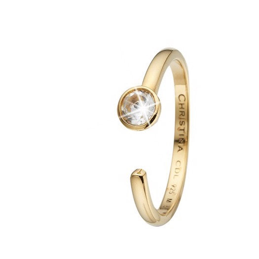 Christina Collect forgyldt sølvring med topas