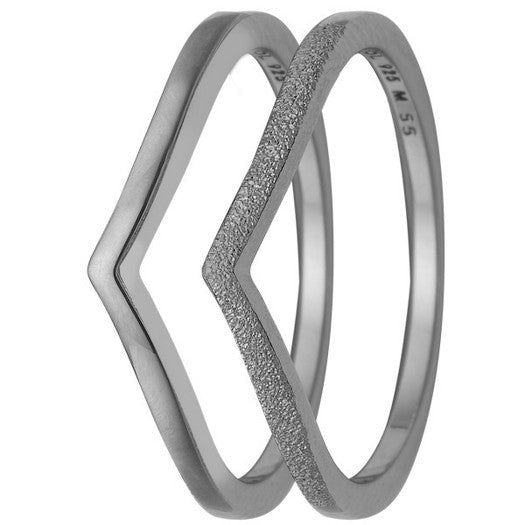 Double mountains sølvring fra Christina Jewelry & Watches