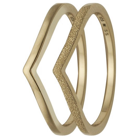 Double Mountains ring i forgyldt sølv fra Christina Jewelry & Watches