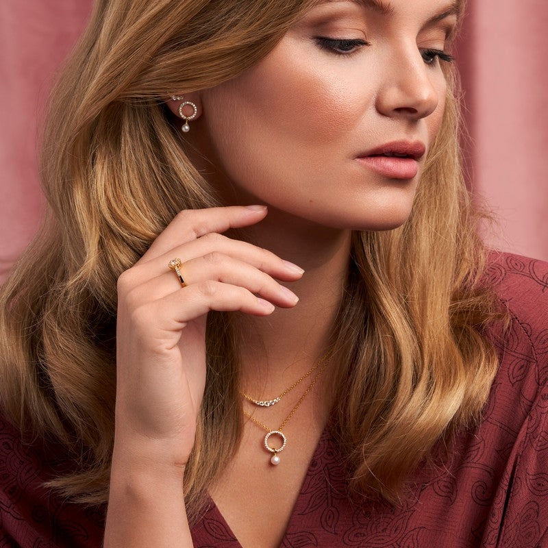 LINDANOR halskæde i forgyldt sølv med zirkonia – Joanli Nor