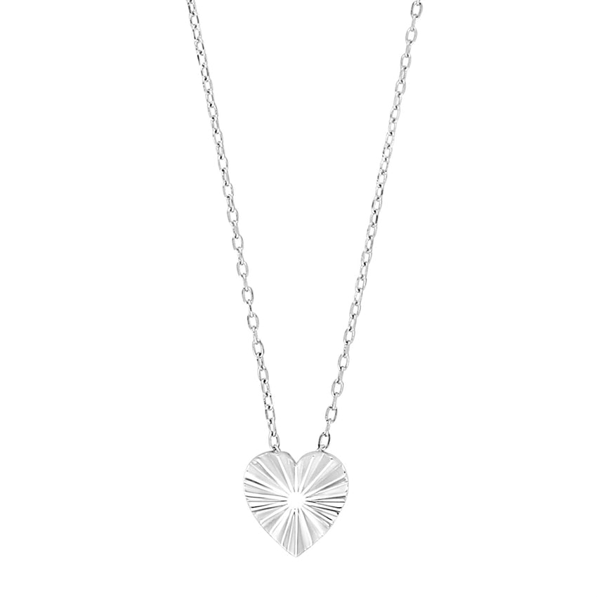 ACTOR52 halskæde i rhodineret sølv med hjerte fra Nordahl Jewellery