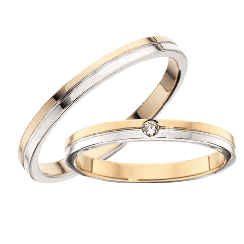 Unikke Scrouples vielsesringe i 8 eller 14 karat guld, 2,5 mm med 0,03 ct diamanter