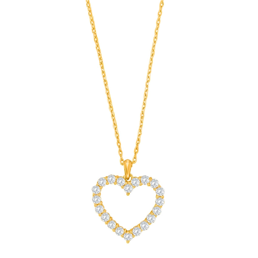 OBINOR halskæde i 18 kt forgyldt sølv med zirkoniahjerte 18 mm – JoanliNor
