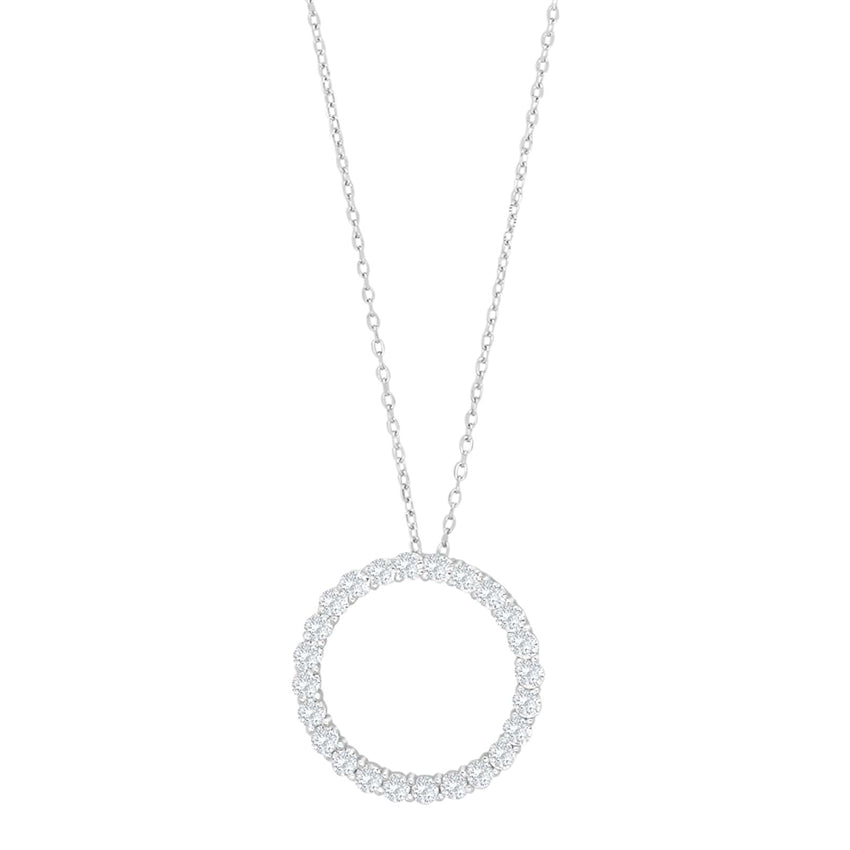 OBINOR sølvhalskæde fra JoanliNor med cirkelvedhæng og zirkonia (20 mm)