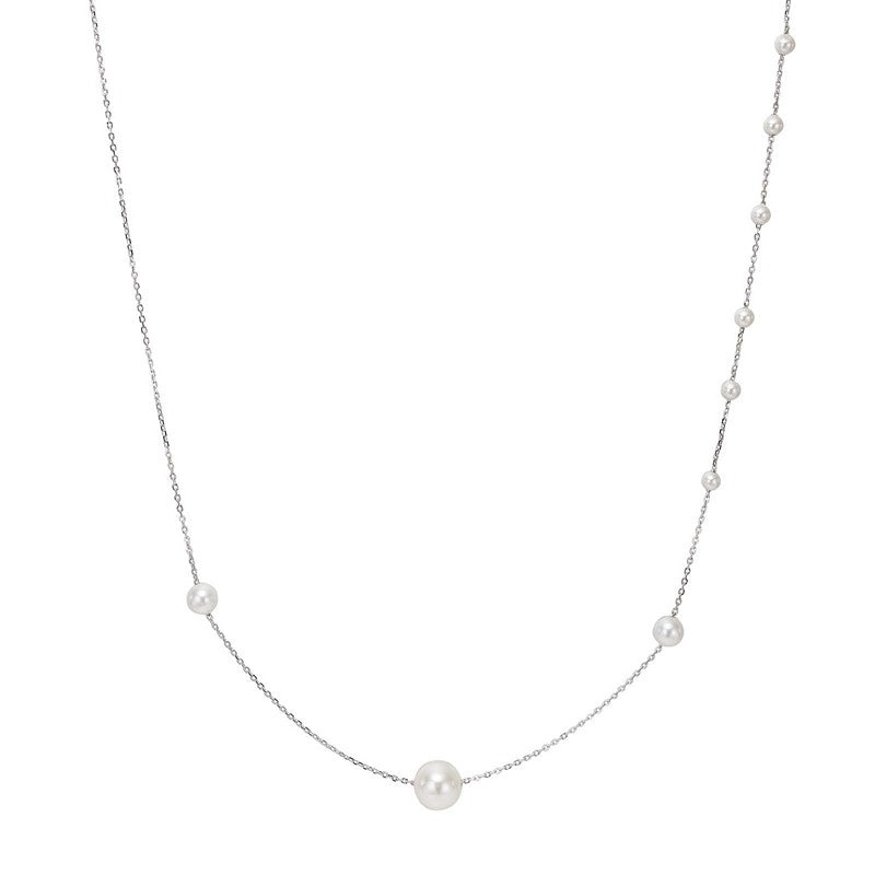 RACHENOR halskæde i sterlingsølv med perler fra JoanliNor 42+3 cm