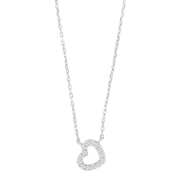 Noa Kids sølvhalskæde med hjertevedhæng og zirkonia 38+3 cm – Nordahl Andersen