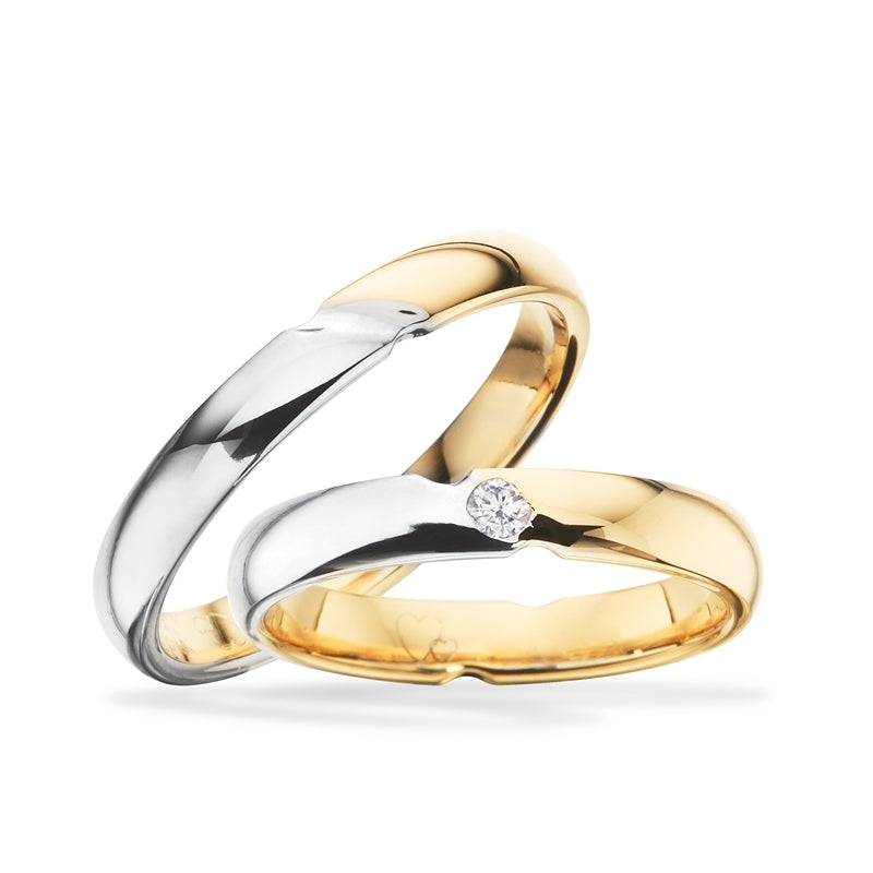 Fantastiske Scrouples vielsesringe i 8 eller 14 karat guld, 3,5 mm med 0,04 ct diamanter