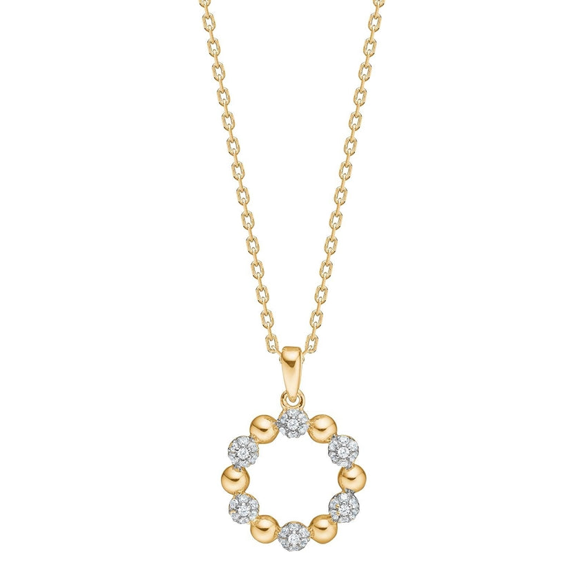 PennyNor halskæde fra JoanliNor i 18 karat forgyldt sølv med hvide zirkonia 42+3 cm