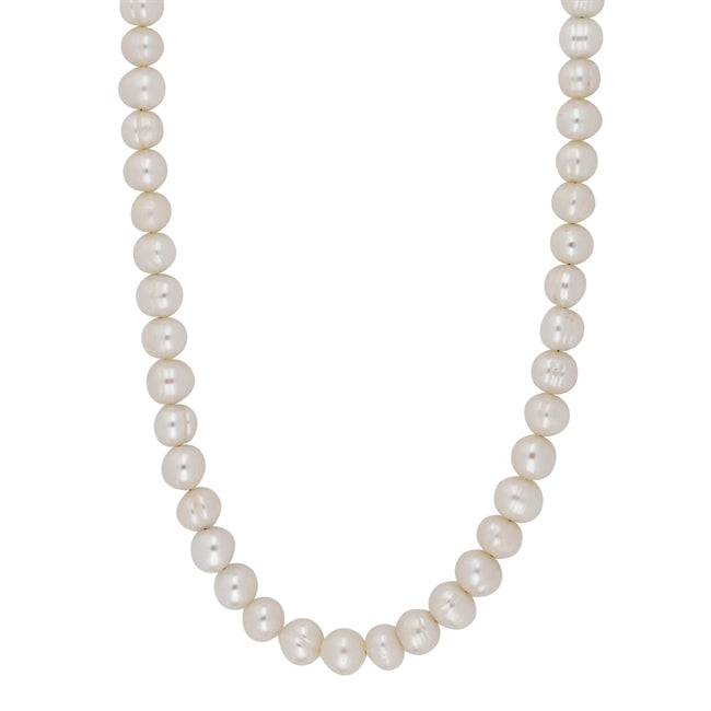 Ferskvandsperlekæde fra Siersbøl med forgyldt sølvlås 42+3 cm