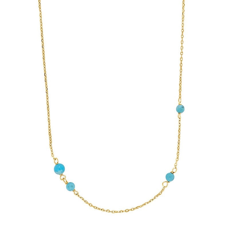 Turquoise52 halskæde i forgyldt sølv med turkissten fra Nordahl Jewellery