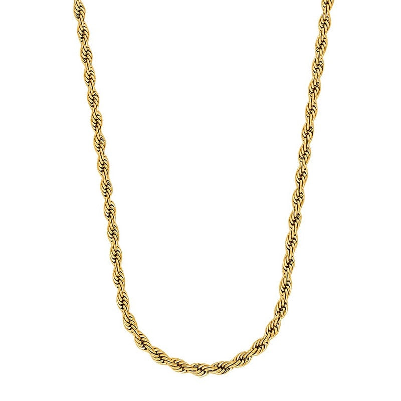 Son of Noa halskæde fra Nordahl Andersen i stål med IPG-belægning – snoet gullig design.