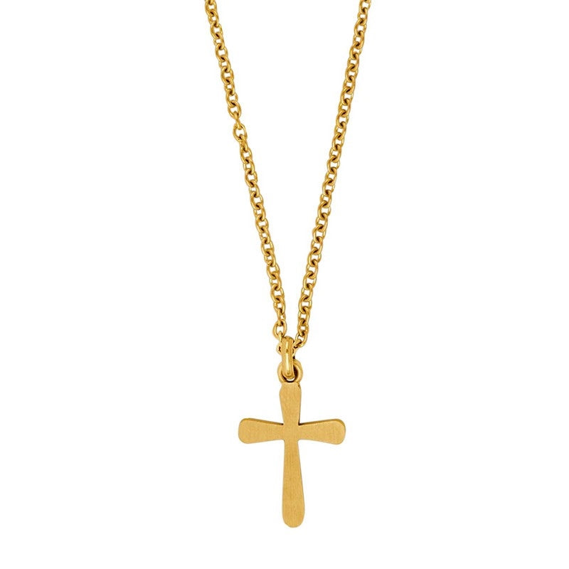 Son of Noa halskæde i IP Gold stål med korsvedhæng 55+5 cm