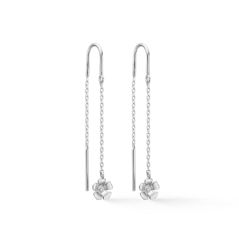 Fleur ørekæder i sterlingsølv med topas fra Mads Z, 34 mm
