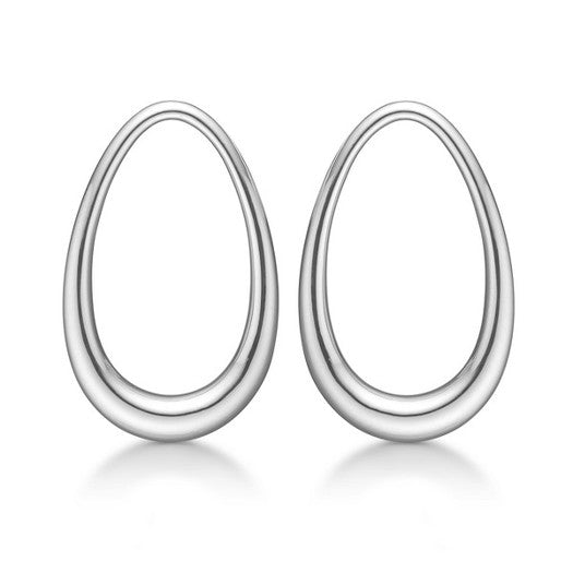 Open Ellipse ørestikker i sterlingsølv fra Mads Z i let ellipseform fra Silver Label-kollektionen.