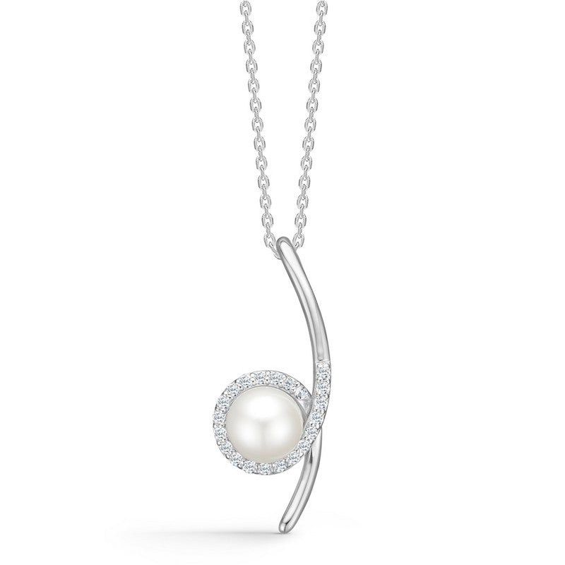 Kimberly halskæde fra Mads Z i sterlingsølv med topas og kulturperle