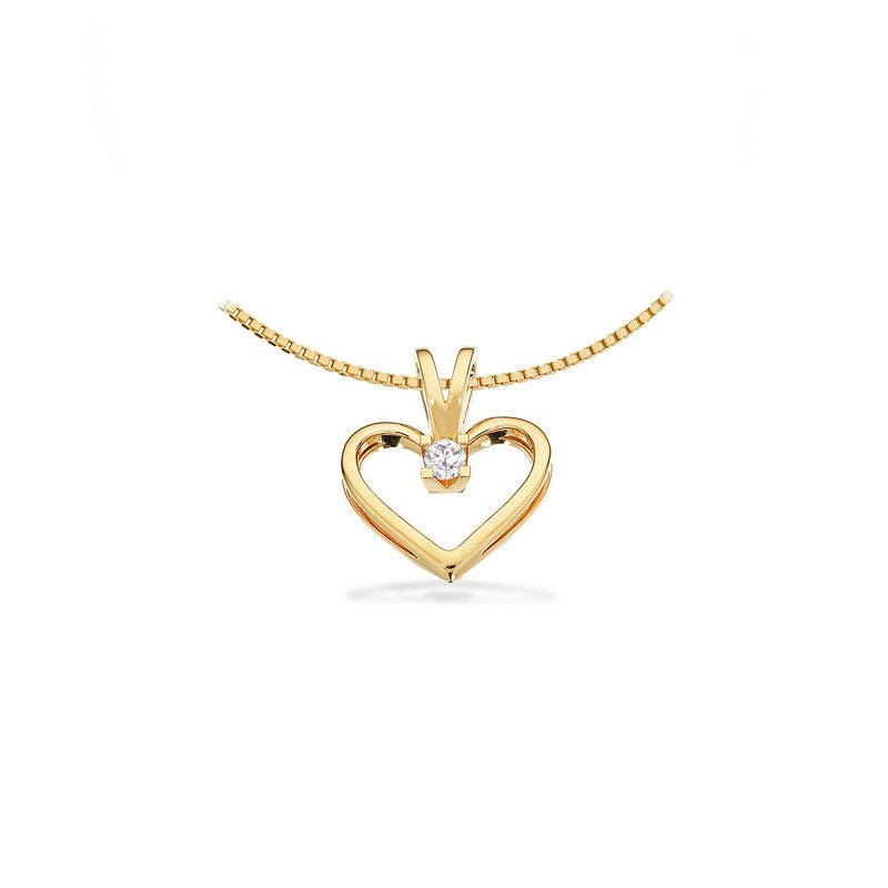 Scrouples Kleopatra hjertevedhæng i 8 kt. guld med diamant, set fra siden
