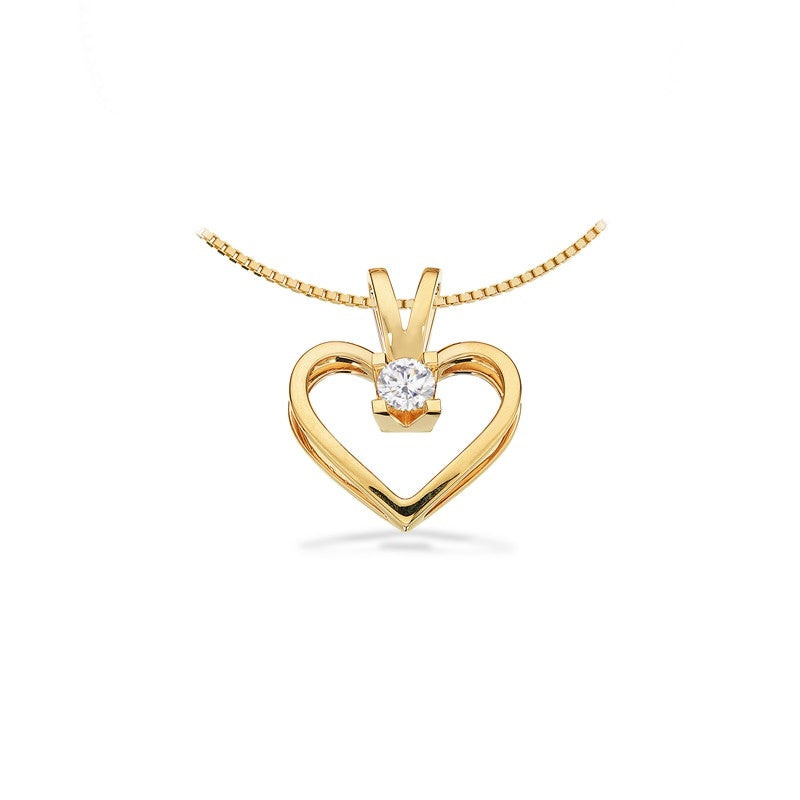 Scrouples Kleopatra hjertevedhæng i 8 kt. guld med diamant – set fra oven