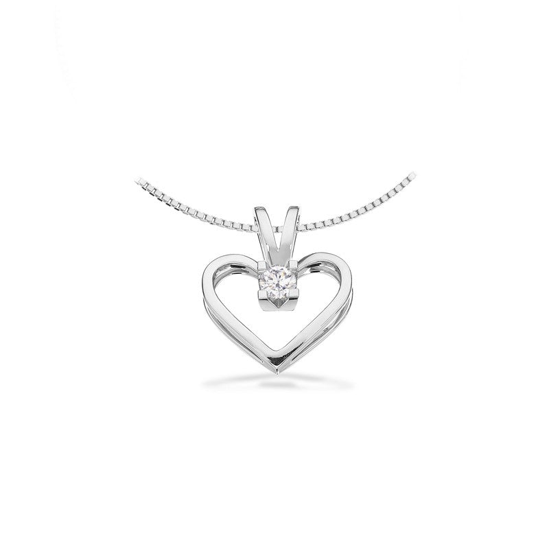 Kleopatra hjertevedhæng i 8 karat hvidguld med diamant fra Scrouples.
