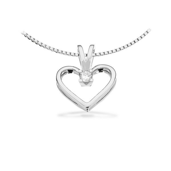 Kleopatra hjertevedhæng i 14 kt hvidguld med diamant (0,05–0,50 ct)