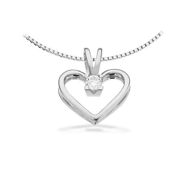 Kleopatra hjertevedhæng i 14 kt hvidguld med diamant (0,05–0,50 ct)