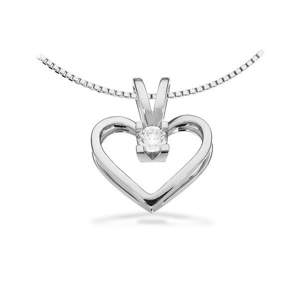 Kleopatra hjertevedhæng i 14 kt hvidguld med diamant (0,05–0,50 ct)