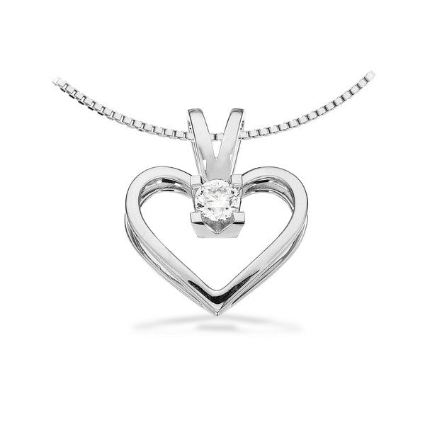 Kleopatra hjertevedhæng i 14 kt hvidguld med diamant (0,05–0,50 ct)