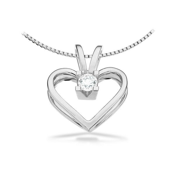 Kleopatra hjertevedhæng i 14 kt hvidguld med diamant (0,05–0,50 ct)