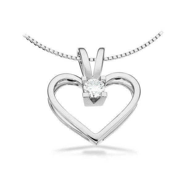 Kleopatra hjertevedhæng i 14 kt hvidguld med diamant (0,05–0,50 ct)