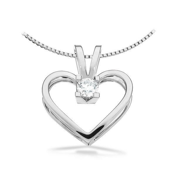 Kleopatra hjertevedhæng i 14 kt hvidguld med diamant (0,05–0,50 ct)