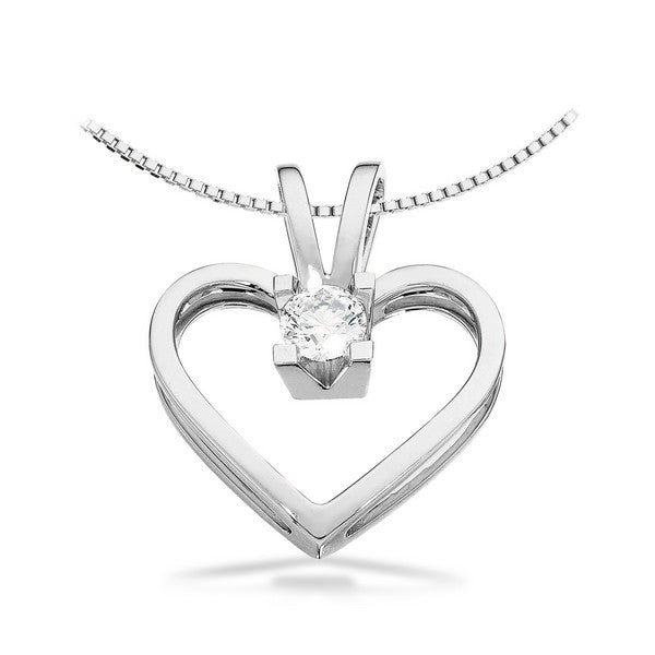 Kleopatra hjertevedhæng i 14 kt hvidguld med diamant (0,05–0,50 ct)