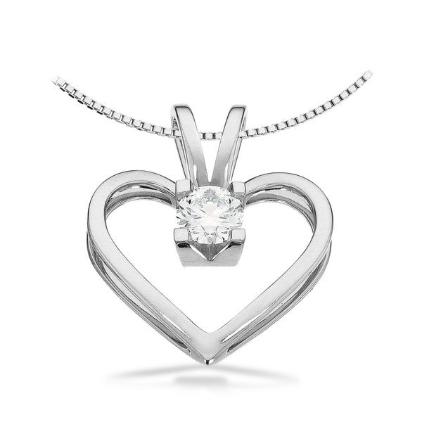 Kleopatra hjertevedhæng i 14 kt hvidguld med diamant (0,05–0,50 ct)