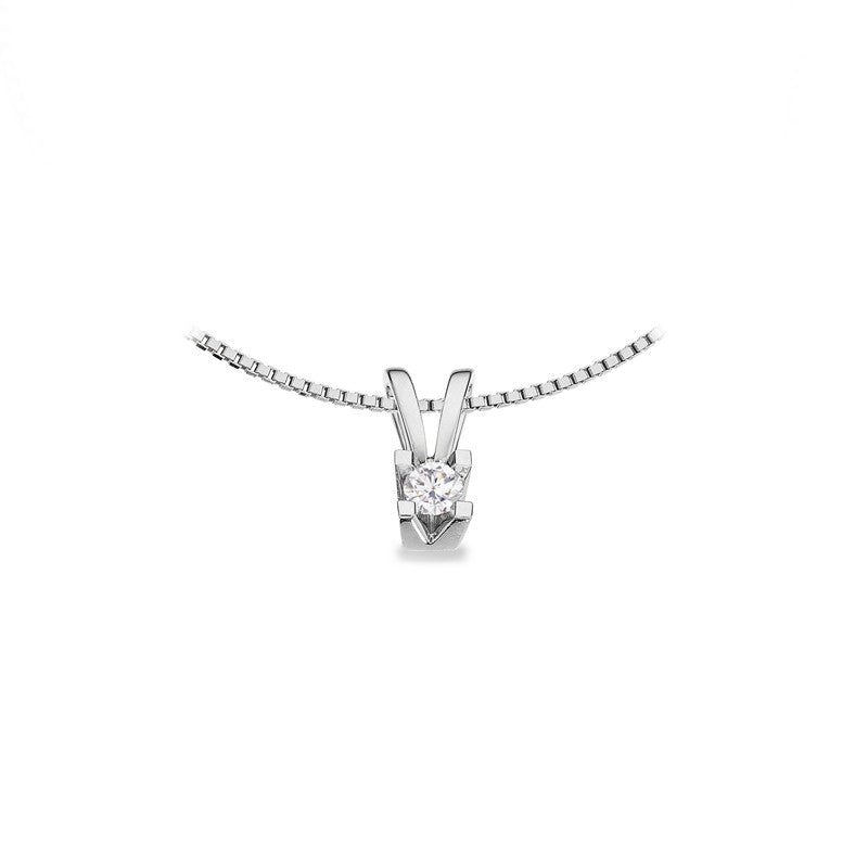 Kleopatra vedhæng i 8 karat hvidguld med rund diamant 0,05–0,25 ct fra Scrouples.